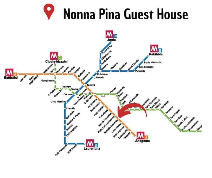 Nonna Pina Guest House Moderno Appartamento Vicino Metro AWifi,Netflix โรม ภายนอก รูปภาพ